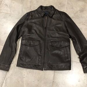 Banana Republic Zip Up Leather Jacket Size Small